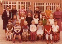 Edith Van Vooren met haar klas in 1976