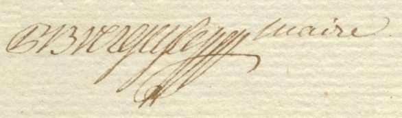 Handtekening van Burgemeester Pieter Bernaerd Vergeyle