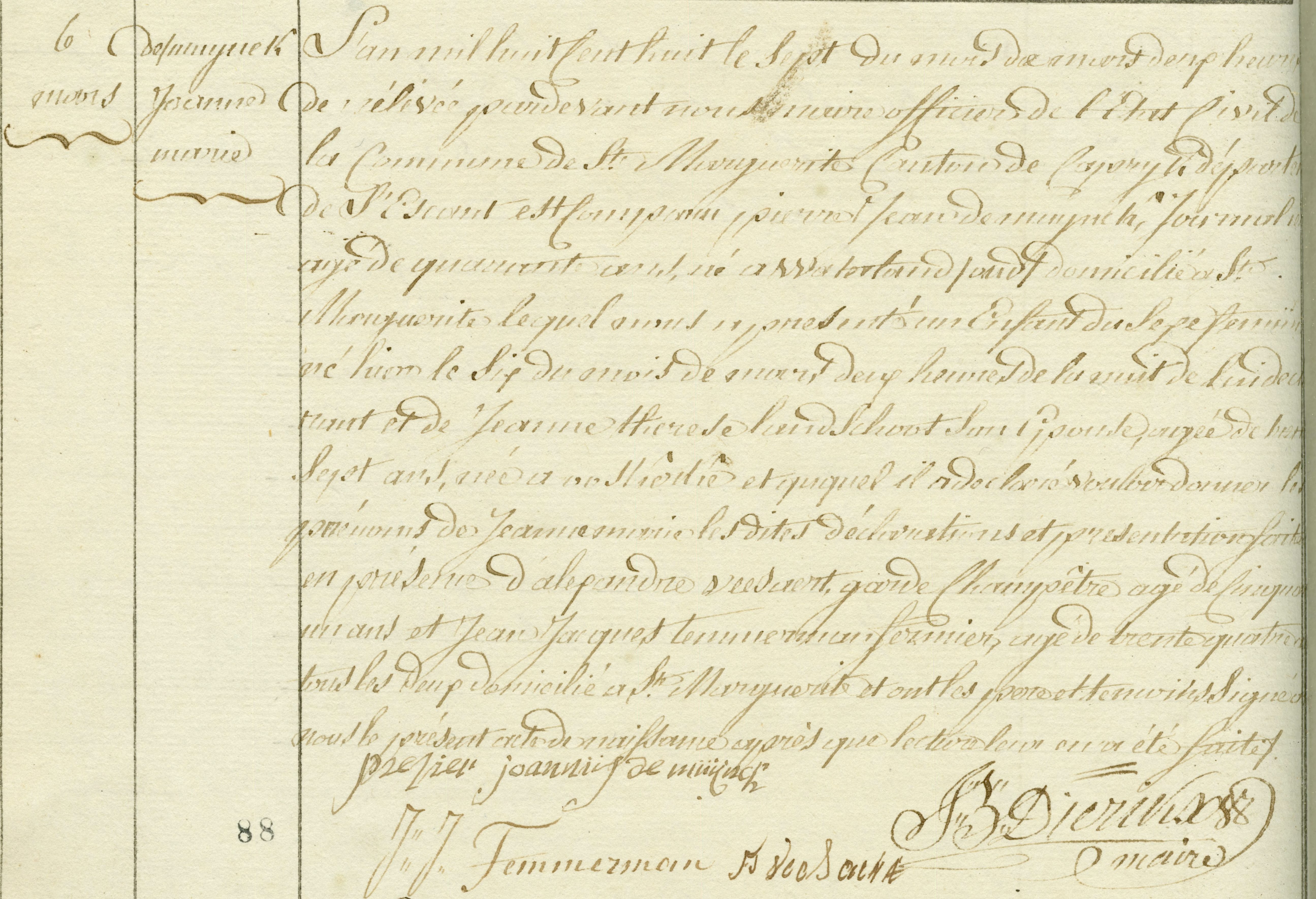 Geboorte-akt van Jeanne Marie de Muynck