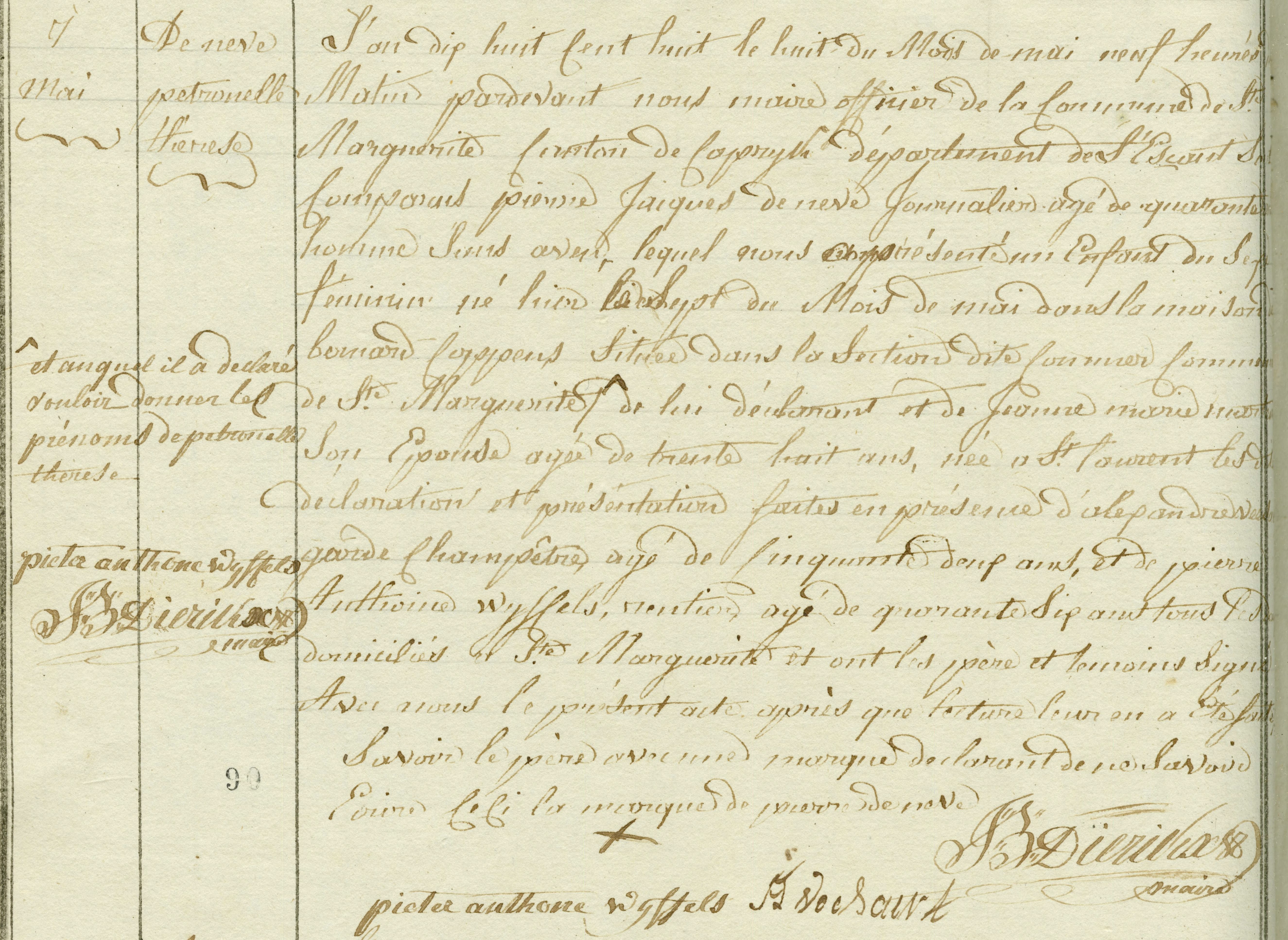 Geboorte-akt van Petronelle Therese De Neve