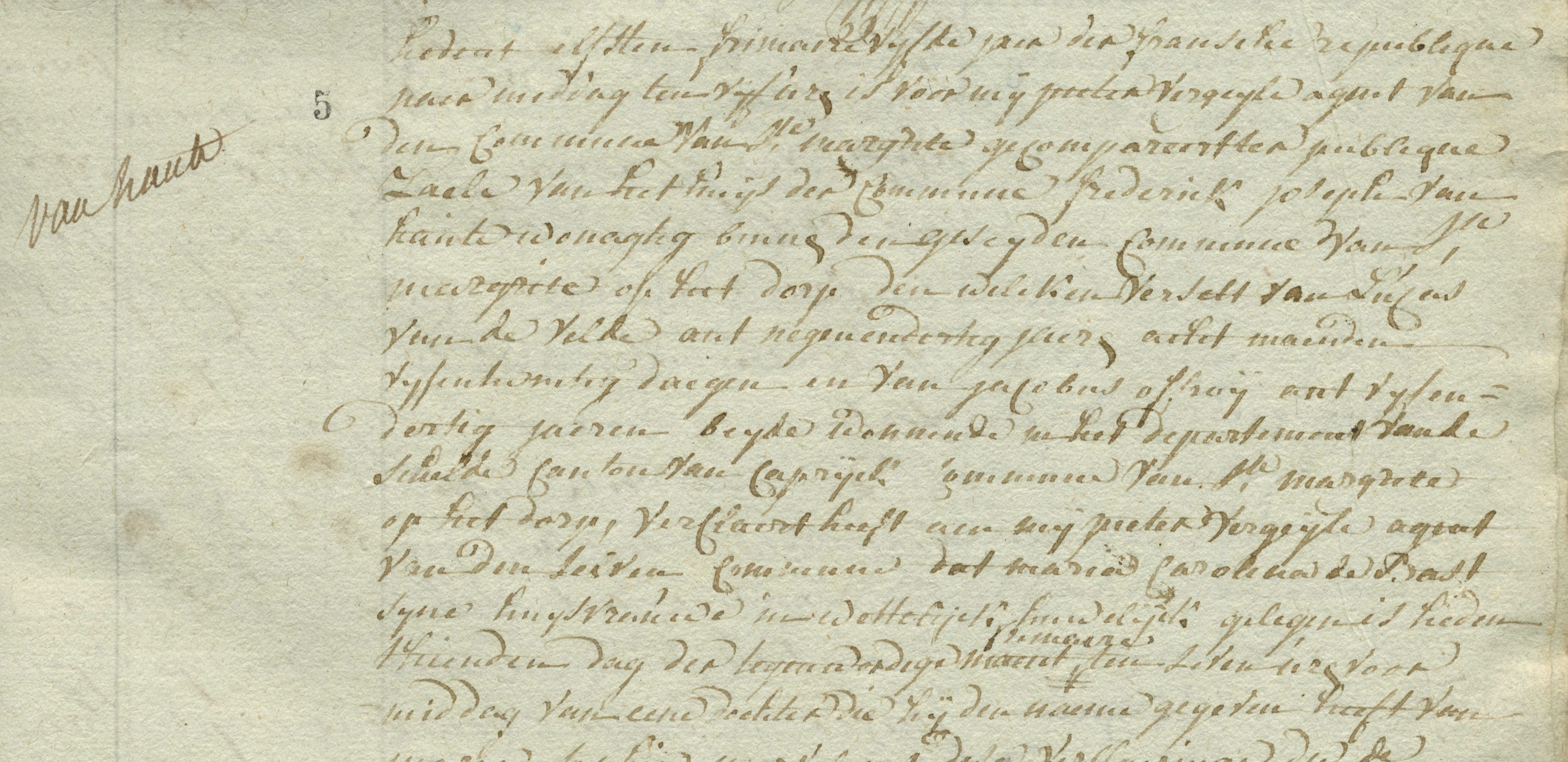 Geboorte-akt van Frederiek Joseph Van Haute