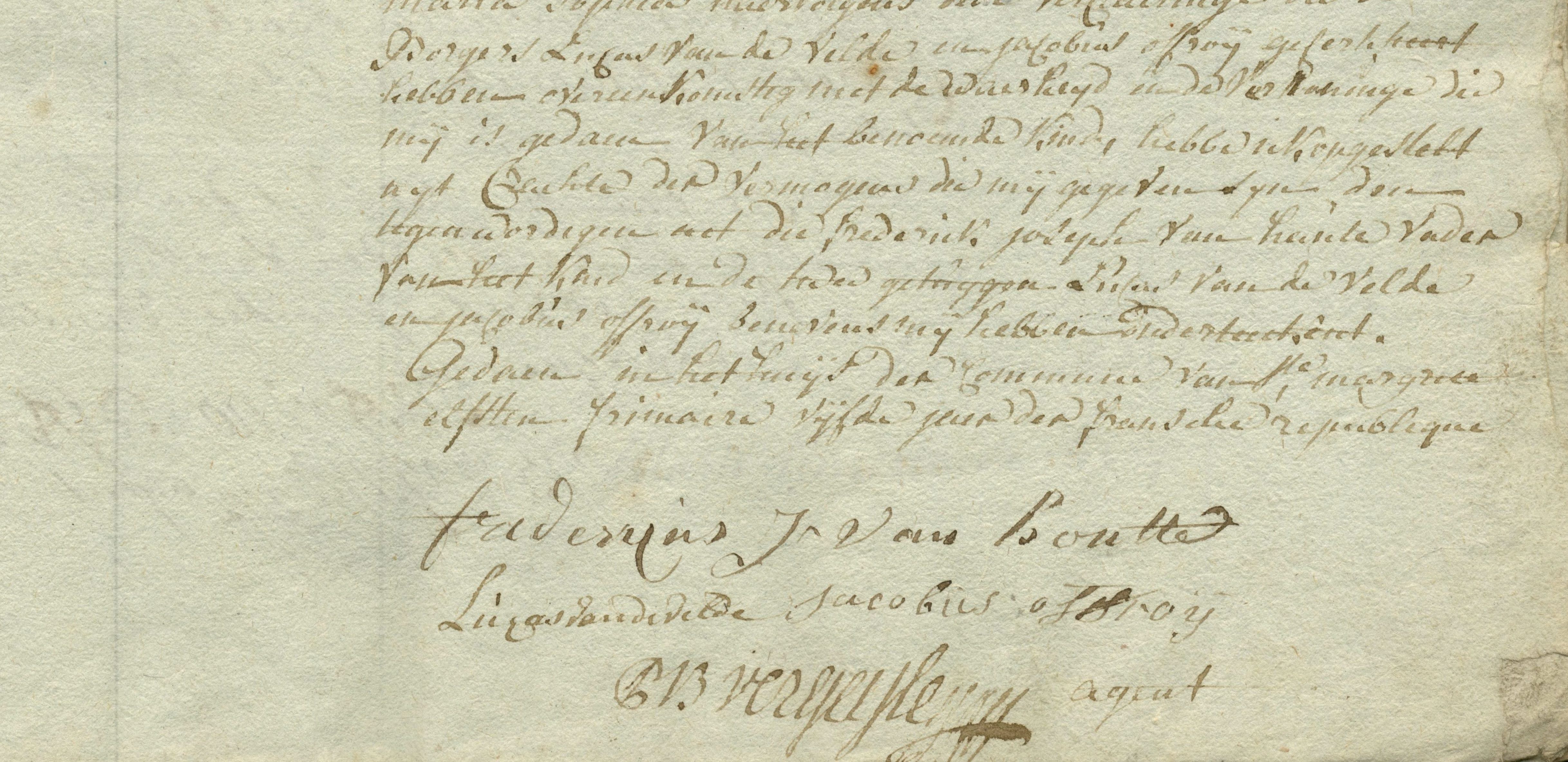 Geboorte-akt van Frederiek Joseph Van Haute
