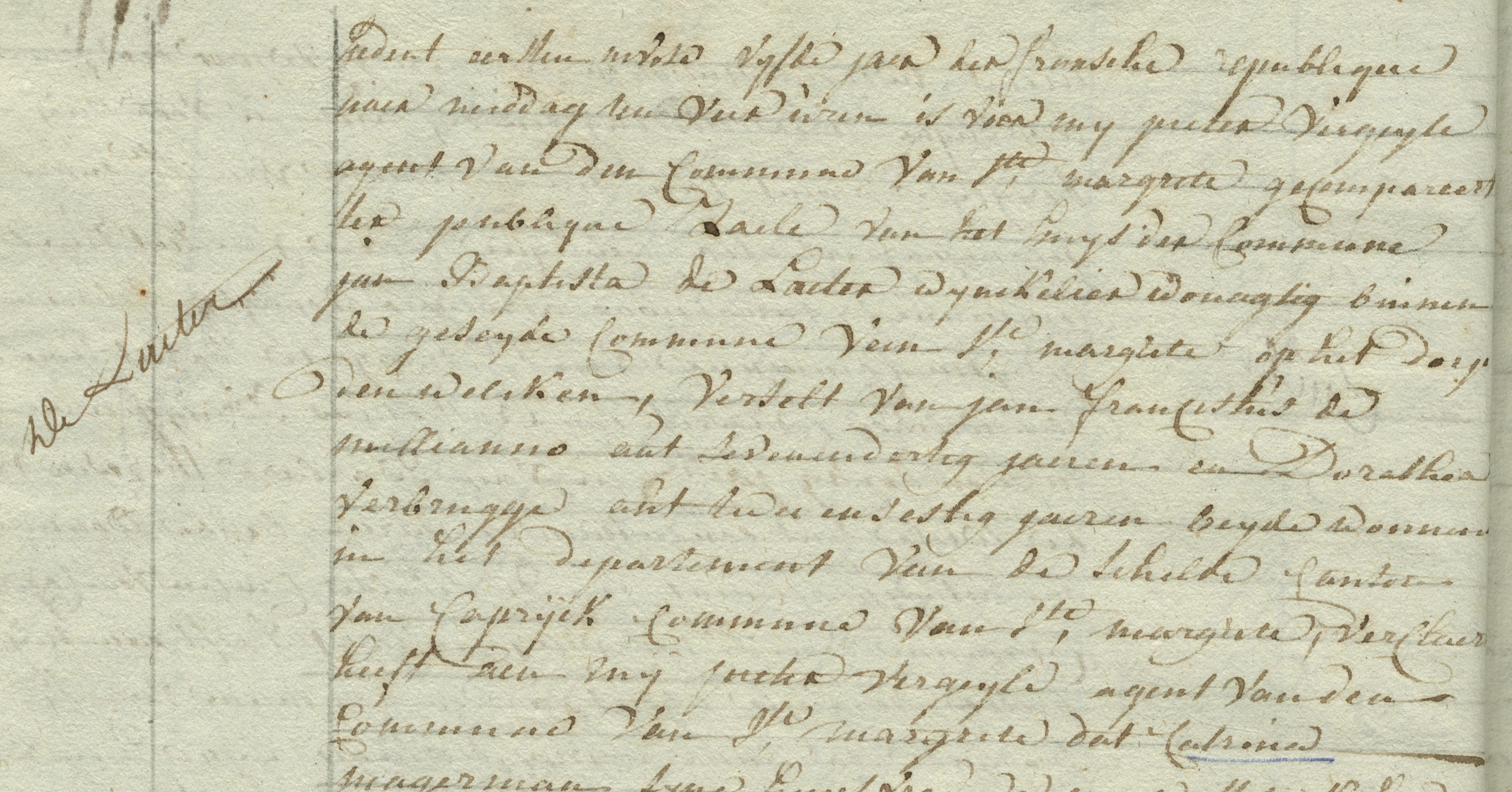 Geboorte-akt van Jan Franciskus Donatus de Laeter