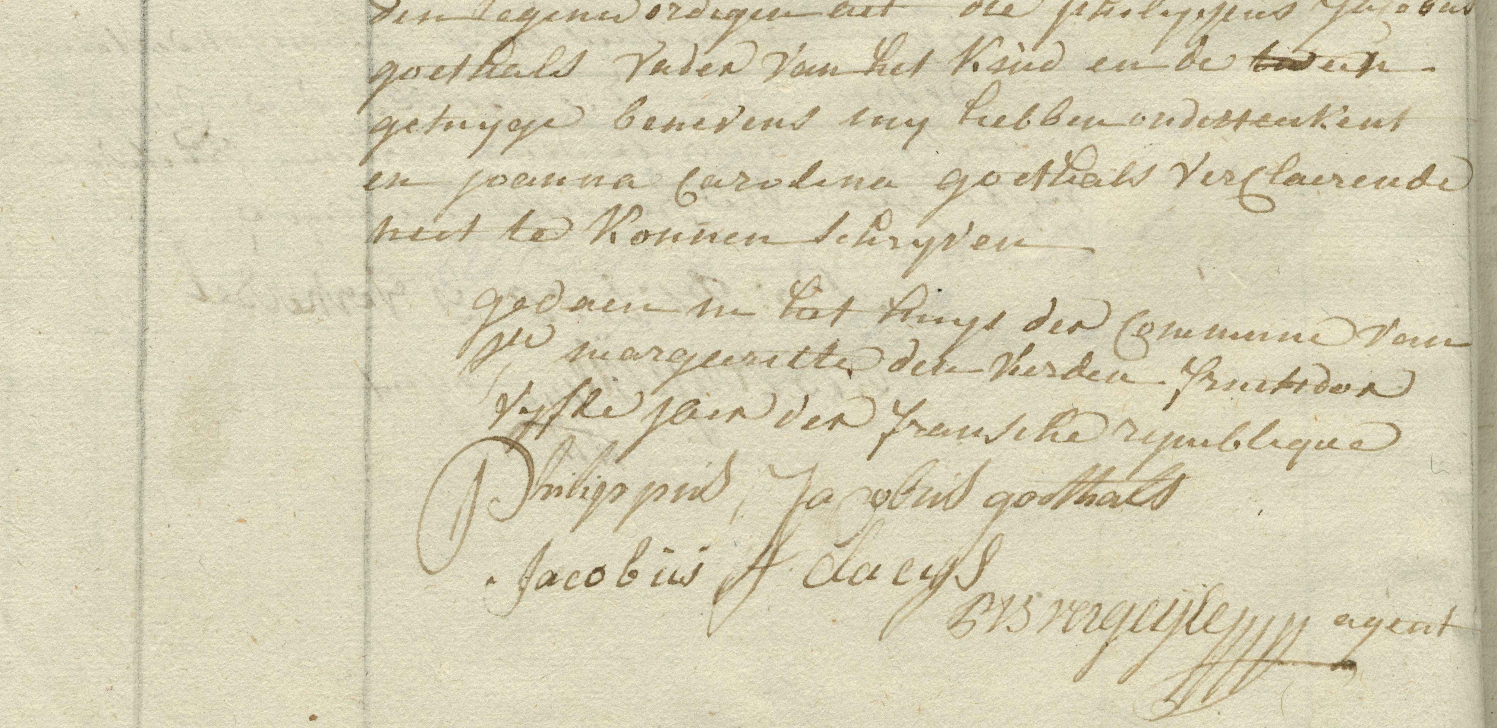 Geboorte-akt van Joannes Franciskus Goethals