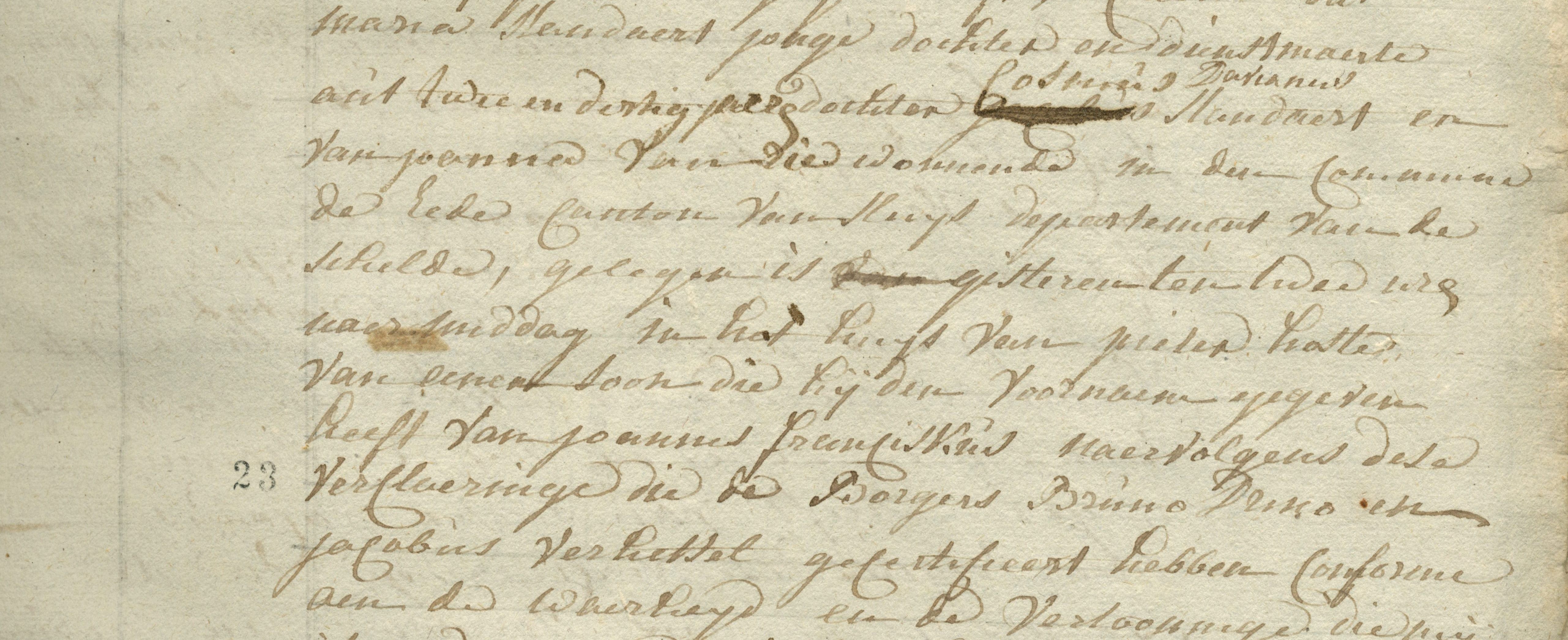 Geboorte-akt van Joannes Franciskus Standaert