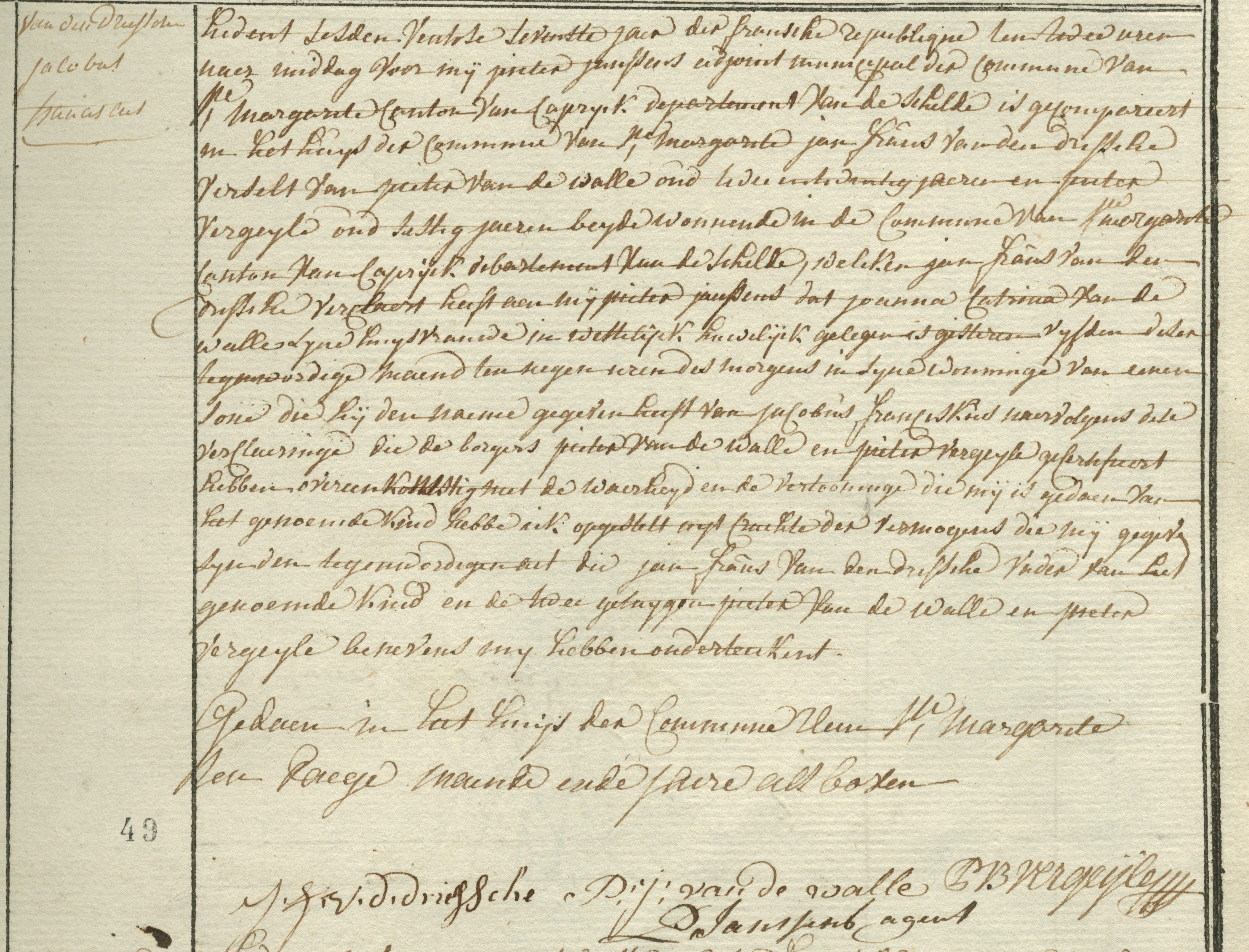 Geboorte-akt van Jacobus Franciskus Van Den Driessche