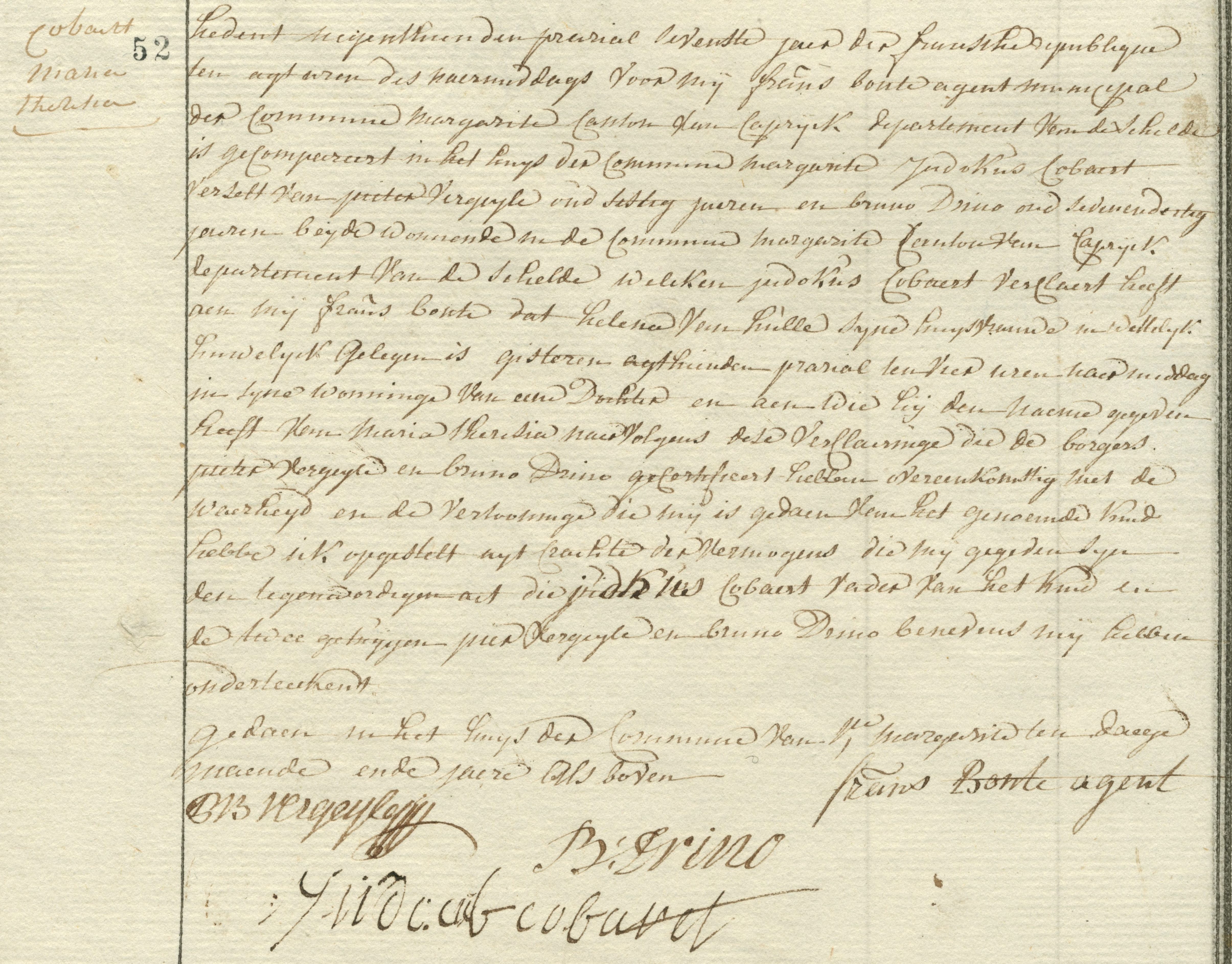 Geboorte-akt van Maria Theresia Cobaert