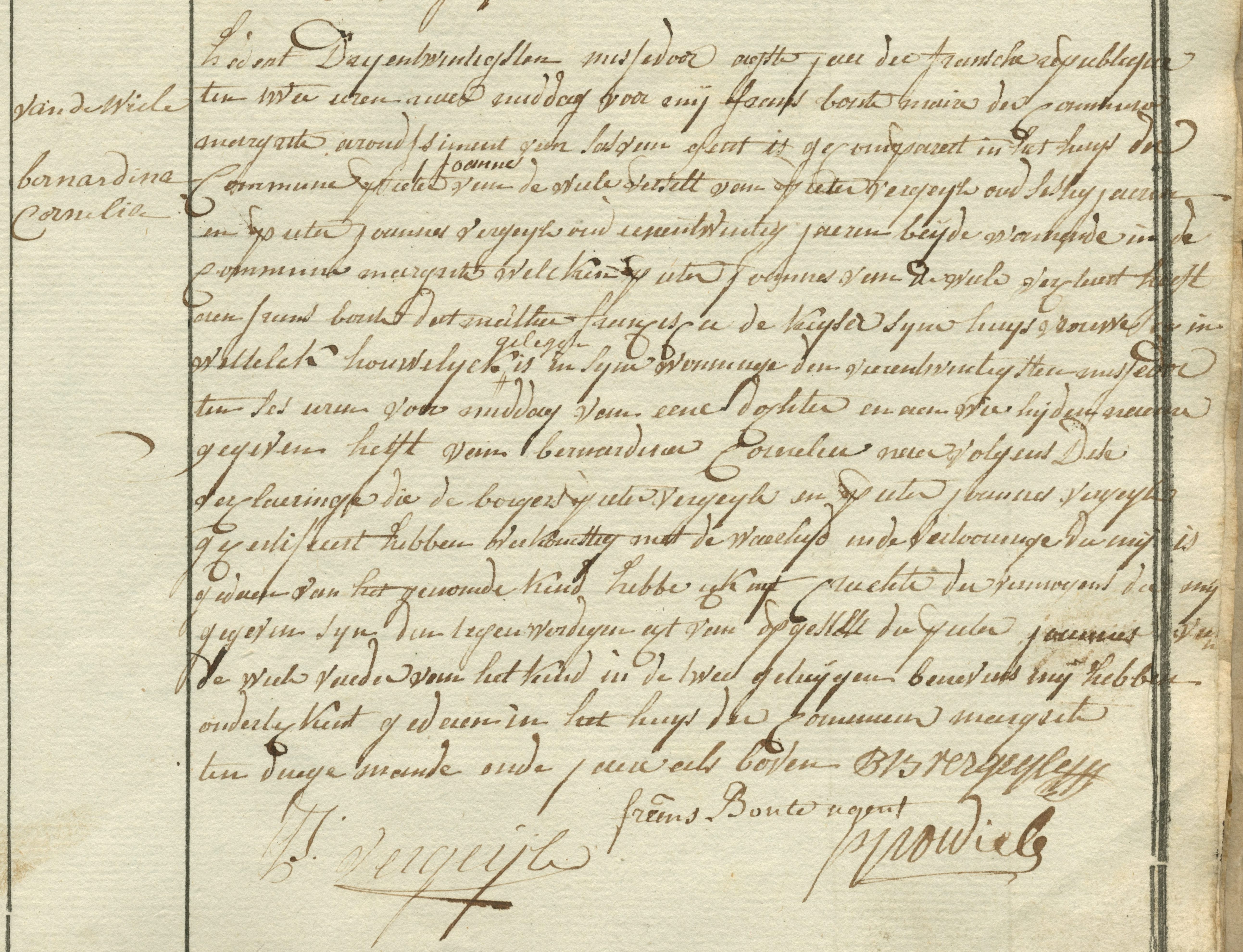 Geboorte-akt van Bernardina Cornelia Van de Wiele