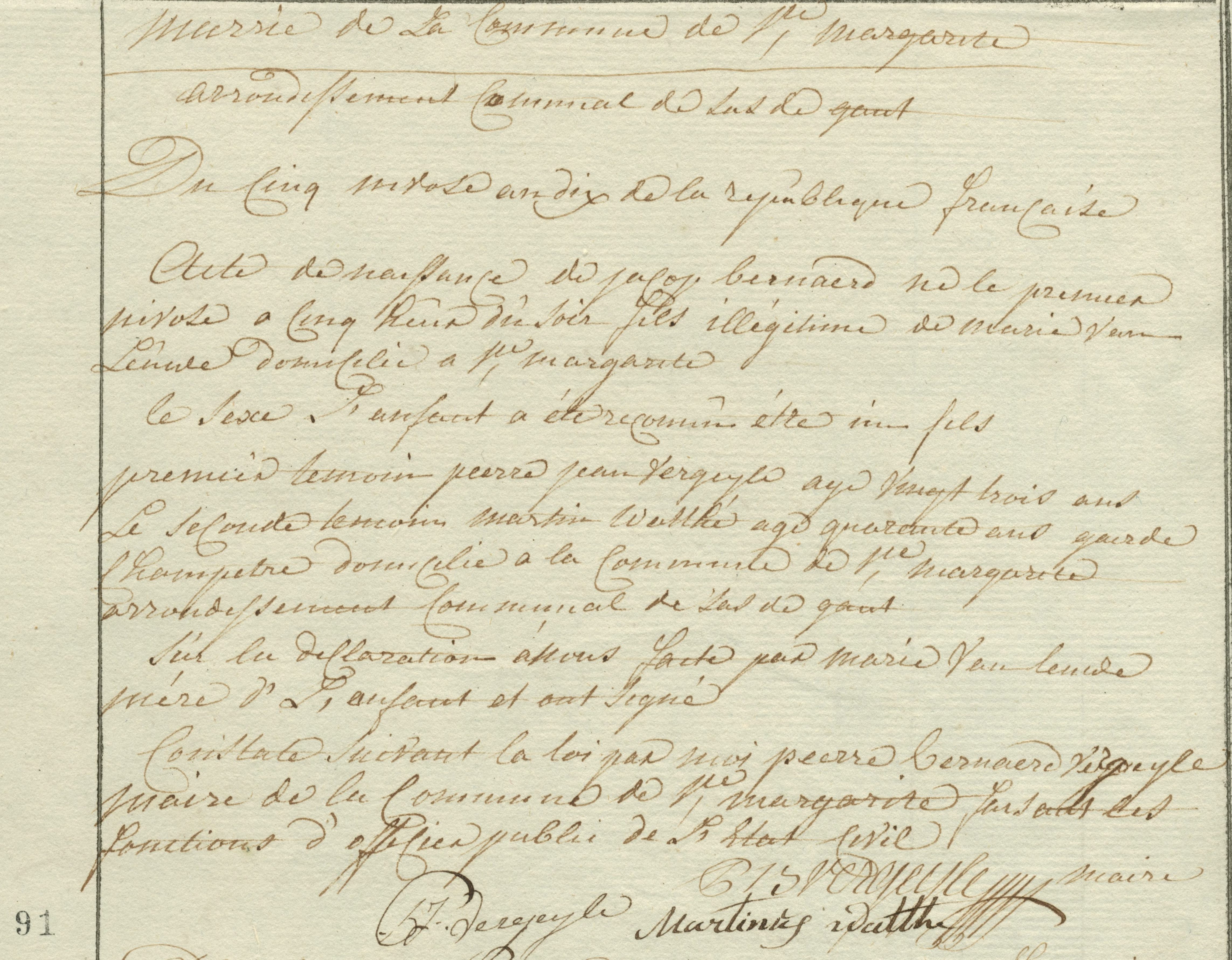 Geboorte-akt van Jacop Bernaerd Van Leuwe