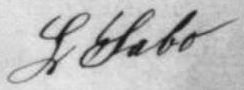 De handtekening van Burgemeester Leonard Sabo