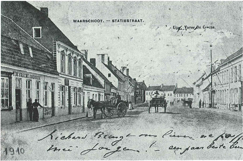 De Stationsstraat in 1910