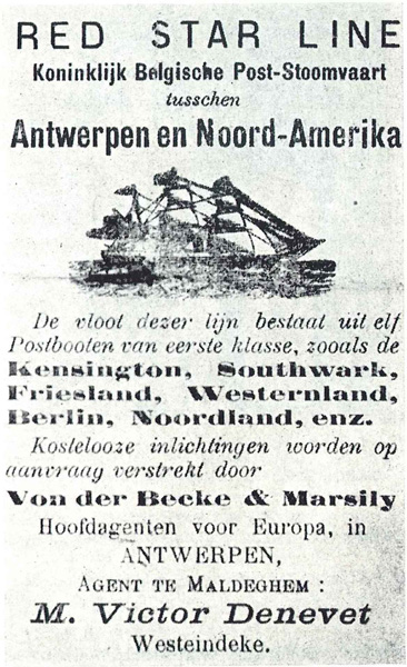 Red Star Line advertentie