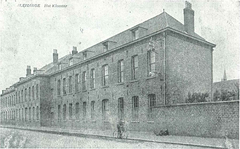 Het klooster te Sleidinge omstreeks 1925