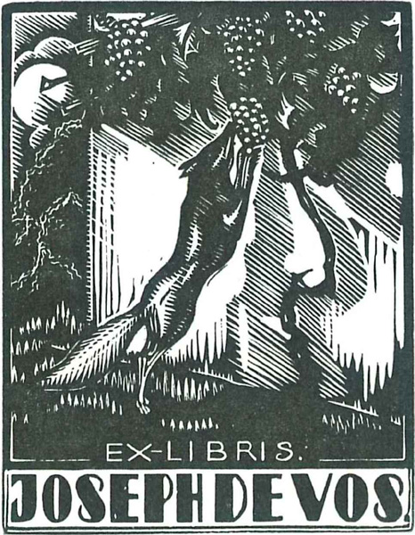 ex-libris door Victor Stuyaert voor Joseph De Vos