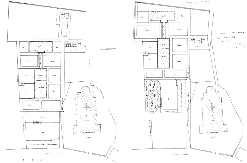 Twee plannen van Adegem centrum