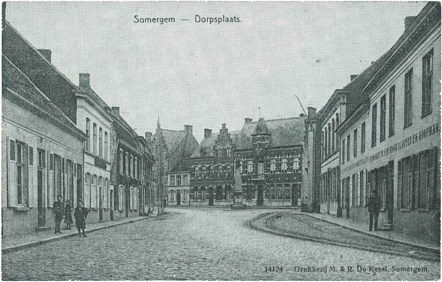 De dorpsplaats te Zomergem vóór de oorlog 1914-18