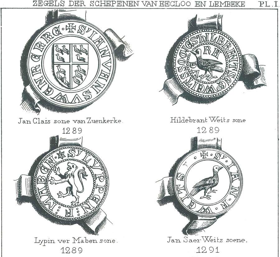 Zegels der schepenen van Eecloo en Lembeke - Pl. 1a
