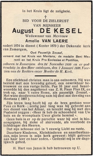 Bidprentjes van twee Zoeaven