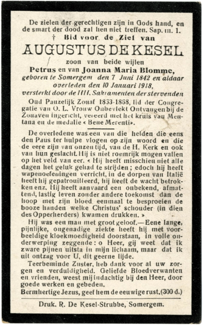 Bidprentjes van twee Zoeaven